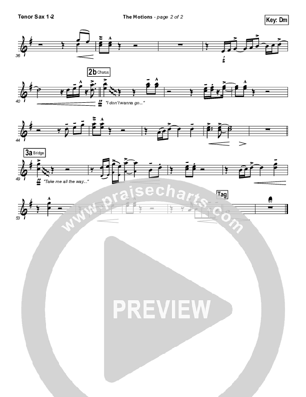 The Motions Tenor Sax 1/2 (Matthew West)