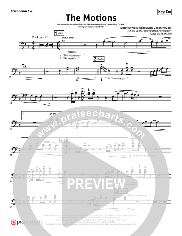 The Motions Trombone 1/2 (Matthew West)