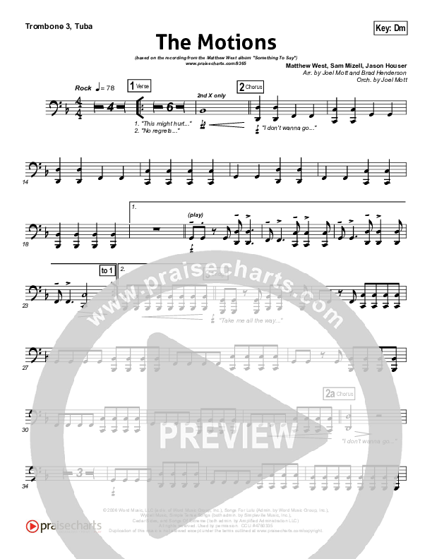 The Motions Trombone 3/Tuba (Matthew West)