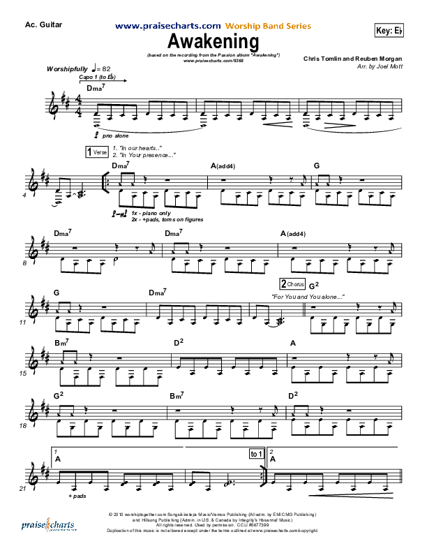 Awakening Acoustic Guitar (Chris Tomlin / Passion)