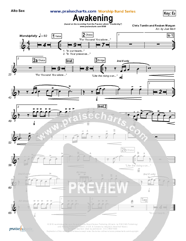 Awakening Alto Sax (Chris Tomlin / Passion)