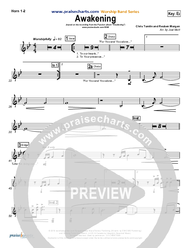 Awakening French Horn 1/2 (Chris Tomlin / Passion)