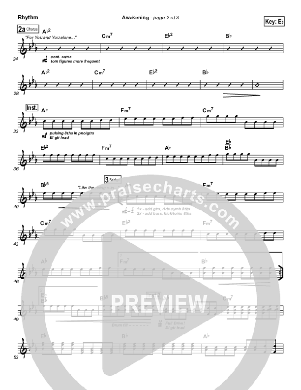 Awakening Rhythm Chart (Chris Tomlin / Passion)
