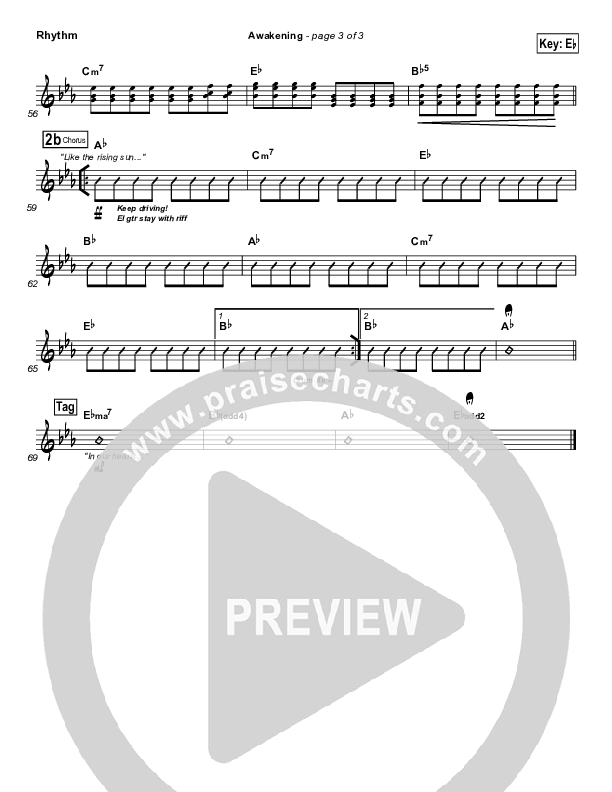 Awakening Rhythm Chart (Chris Tomlin / Passion)