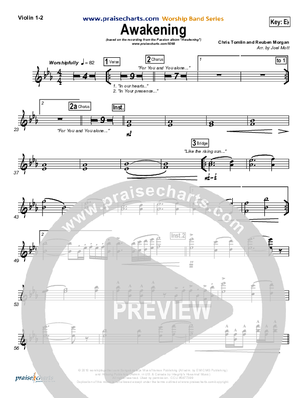 Awakening Violin 1/2 (Chris Tomlin / Passion)