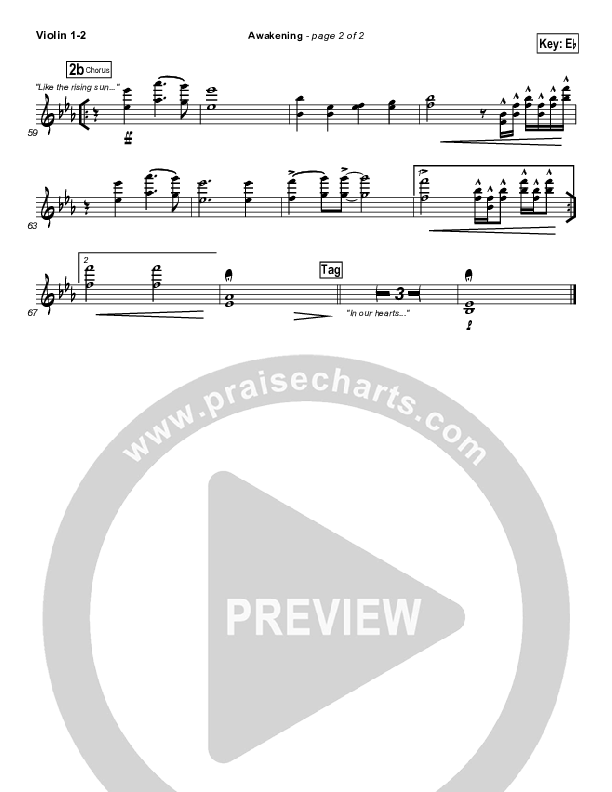 Awakening Violin 1/2 (Chris Tomlin / Passion)