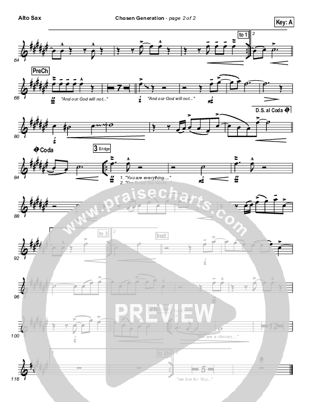 Chosen Generation Alto Sax (Chris Tomlin / Passion)