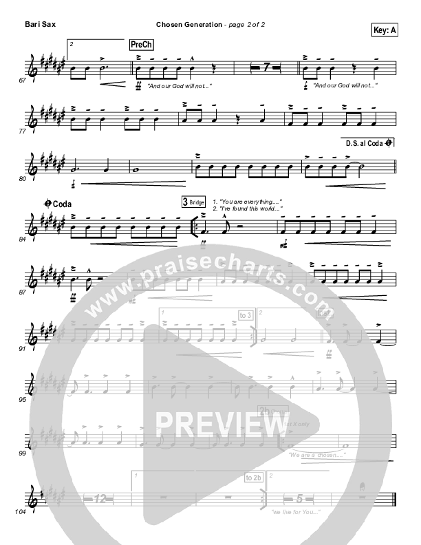 Chosen Generation Bari Sax (Chris Tomlin / Passion)