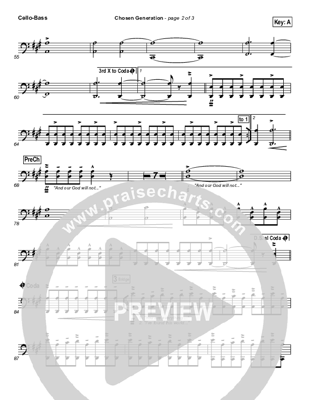 Chosen Generation Cello/Bass (Chris Tomlin / Passion)