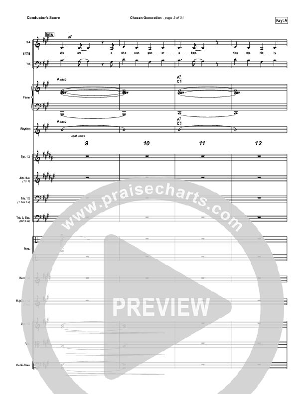Chosen Generation Conductor's Score (Chris Tomlin / Passion)