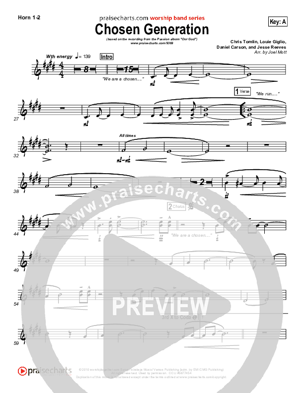 Chosen Generation French Horn 1/2 (Chris Tomlin / Passion)