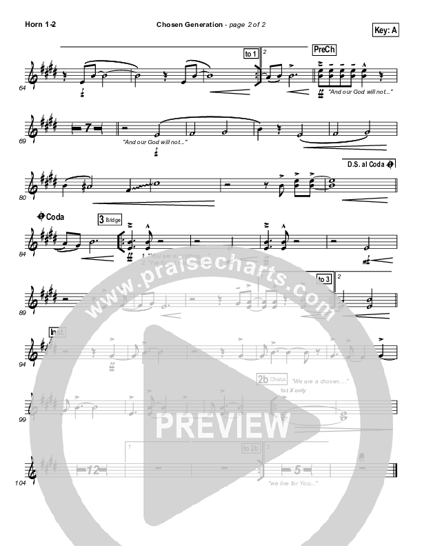 Chosen Generation French Horn 1/2 (Chris Tomlin / Passion)