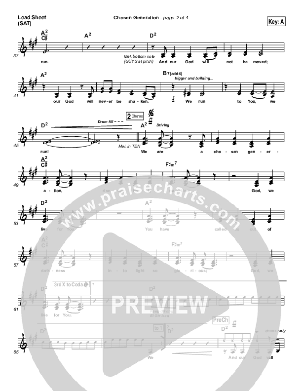 Chosen Generation Lead Sheet (SAT) (Chris Tomlin / Passion)