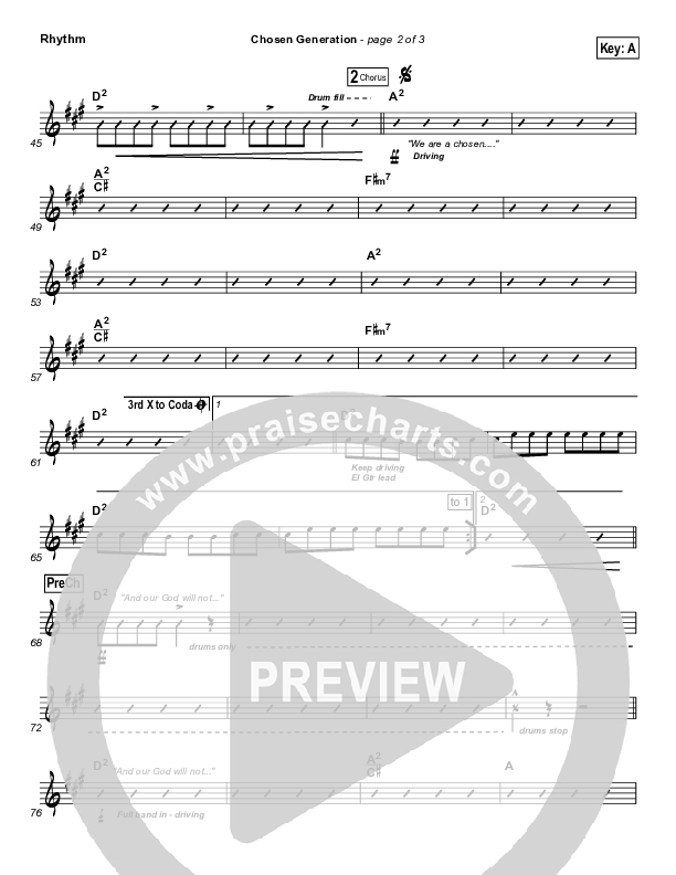 Chosen Generation Rhythm Chart (Chris Tomlin / Passion)
