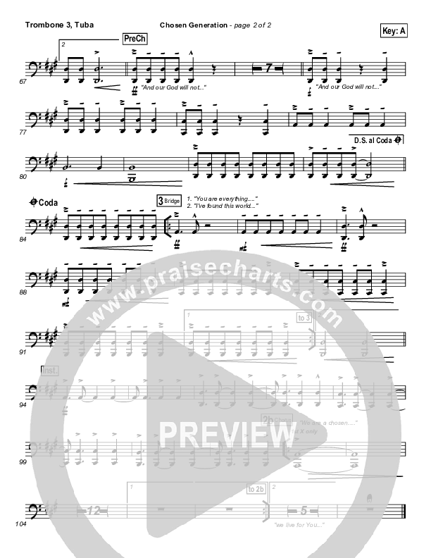 Chosen Generation Trombone 3/Tuba (Chris Tomlin / Passion)