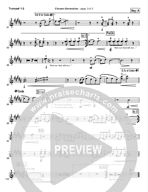 Chosen Generation Trumpet 1,2 (Chris Tomlin / Passion)