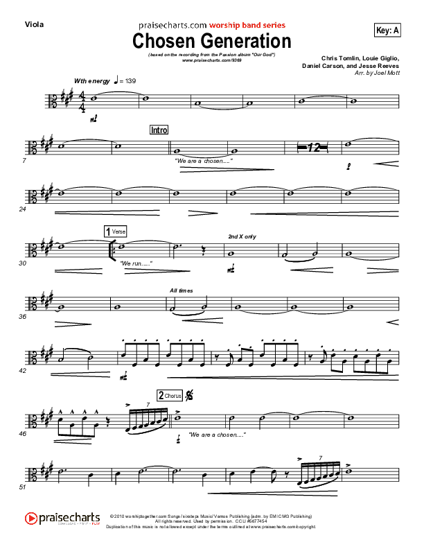 Chosen Generation Viola (Chris Tomlin / Passion)