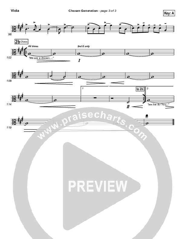 Chosen Generation Viola (Chris Tomlin / Passion)