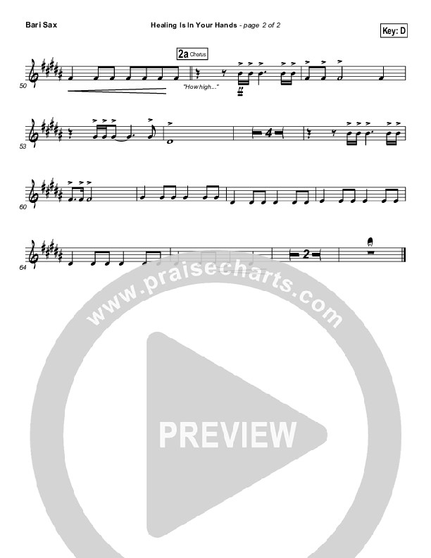 Healing Is In Your Hands Bari Sax (Christy Nockels / Passion)