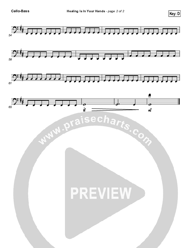 Healing Is In Your Hands Cello/Bass (Christy Nockels / Passion)