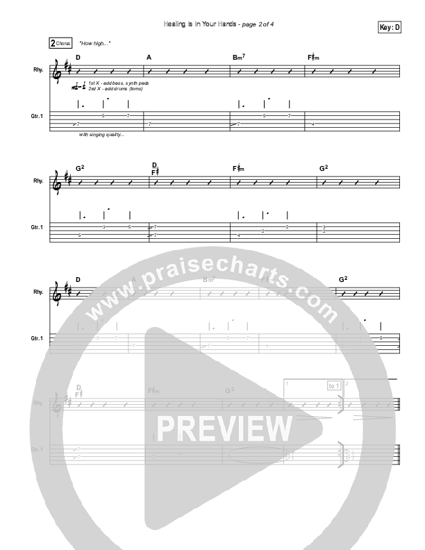 Healing Is In Your Hands Guitar Tab (Christy Nockels / Passion)