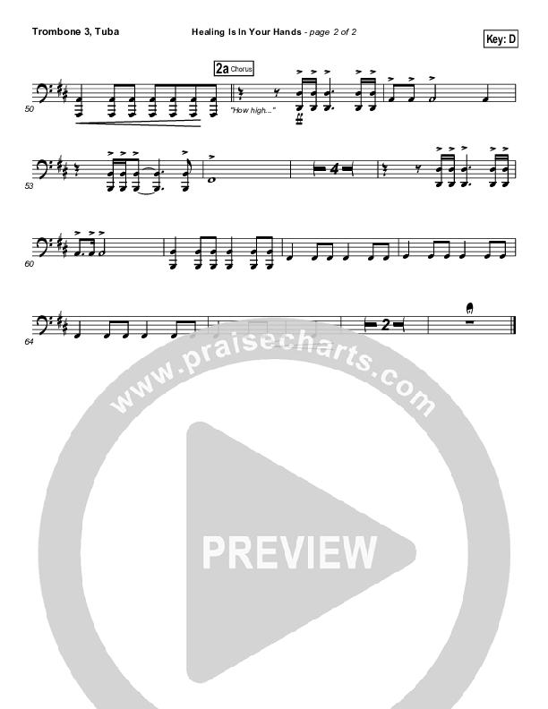 Healing Is In Your Hands Trombone 3/Tuba (Christy Nockels / Passion)