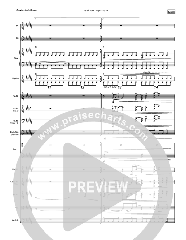 Like A Lion Conductor's Score (David Crowder / Passion)