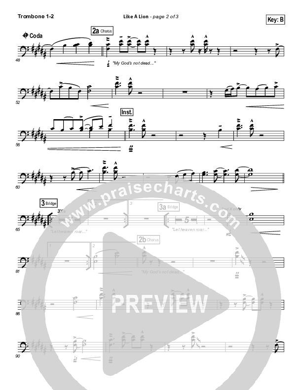 Like A Lion Trombone 1/2 (David Crowder / Passion)