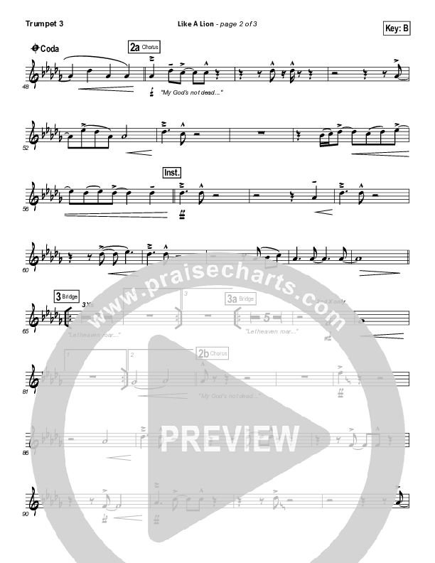 Like A Lion Trumpet 3 (David Crowder / Passion)