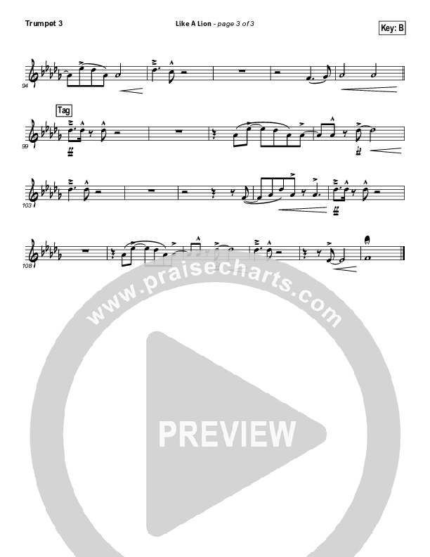 Like A Lion Trumpet 3 (David Crowder / Passion)