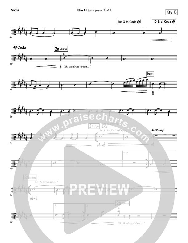 Like A Lion Viola (David Crowder / Passion)