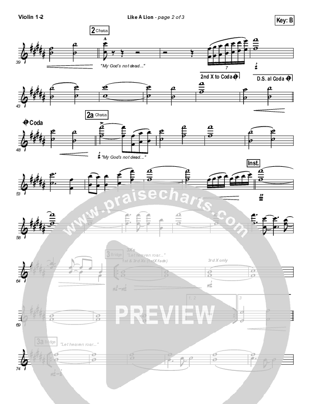 Like A Lion Violin 1/2 (David Crowder / Passion)