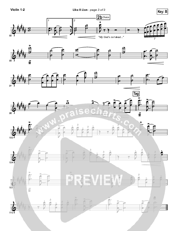 Like A Lion Violin 1/2 (David Crowder / Passion)