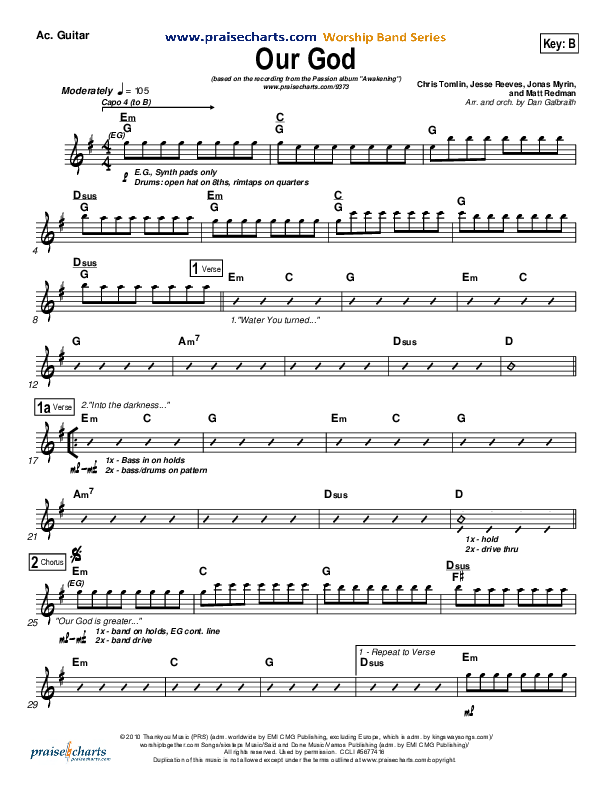 Our God Acoustic Guitar (Chris Tomlin / Passion)