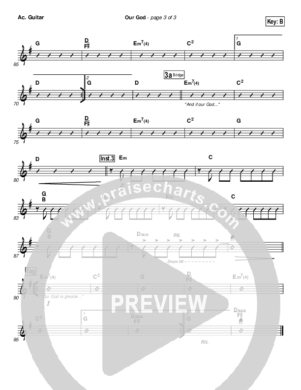 Our God Acoustic Guitar (Chris Tomlin / Passion)