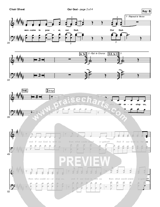 Our God Choir Sheet (SATB) (Chris Tomlin / Passion)