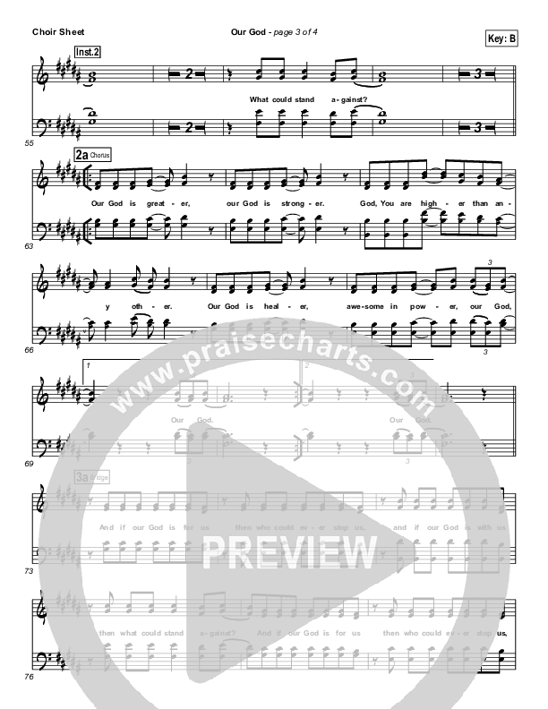 Our God Choir Sheet (SATB) (Chris Tomlin / Passion)
