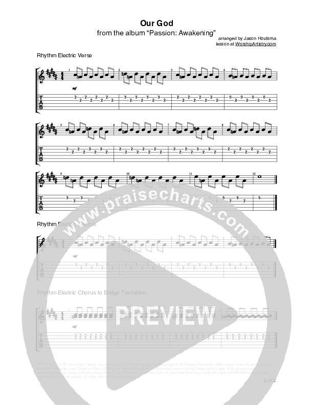 Our God Guitar TAB/Riffs (Chris Tomlin / Passion)