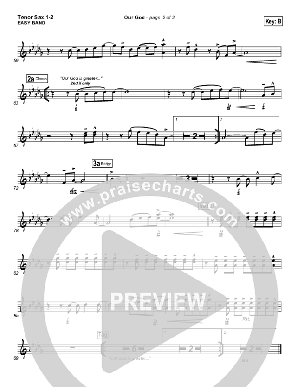 Our God Tenor Sax 1/2 (Chris Tomlin / Passion)