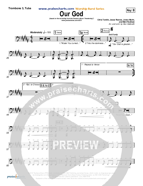 Our God Trombone 3/Tuba (Chris Tomlin / Passion)