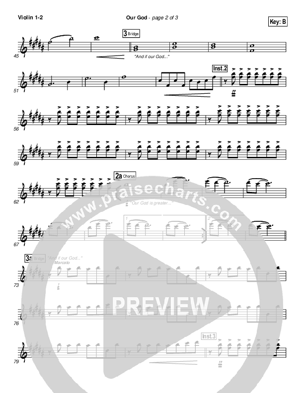 Our God Violin 1/2 (Chris Tomlin / Passion)