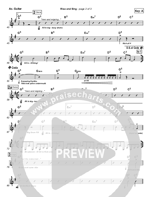 Rise And Sing Acoustic Guitar (FEE Band / Passion)