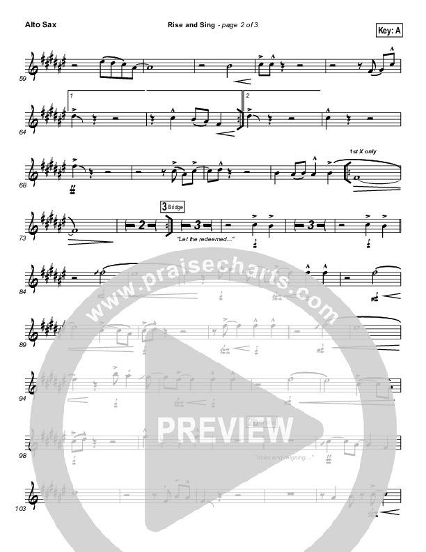 Rise And Sing Alto Sax (FEE Band / Passion)