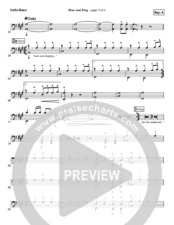 Rise And Sing Cello/Bass (FEE Band / Passion)