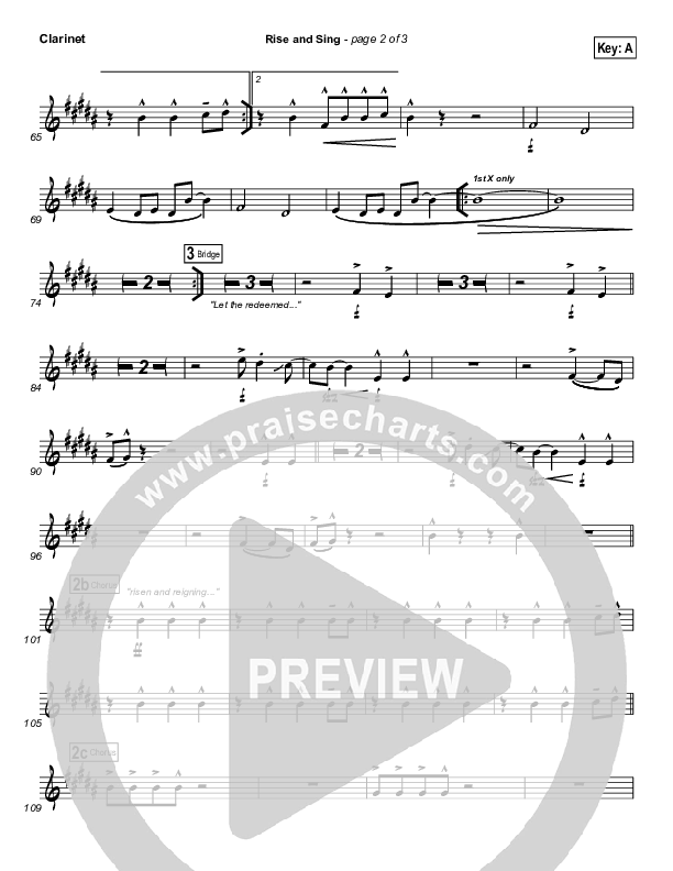 Rise And Sing Clarinet (FEE Band / Passion)