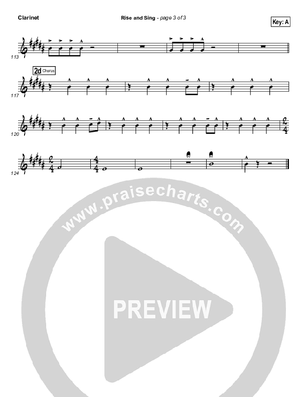 Rise And Sing Clarinet (FEE Band / Passion)