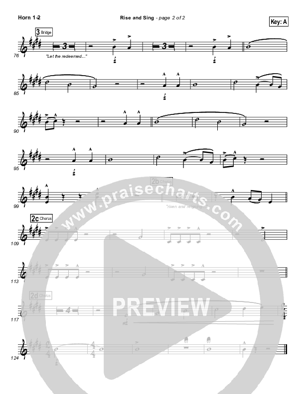 Rise And Sing French Horn 1/2 (FEE Band / Passion)