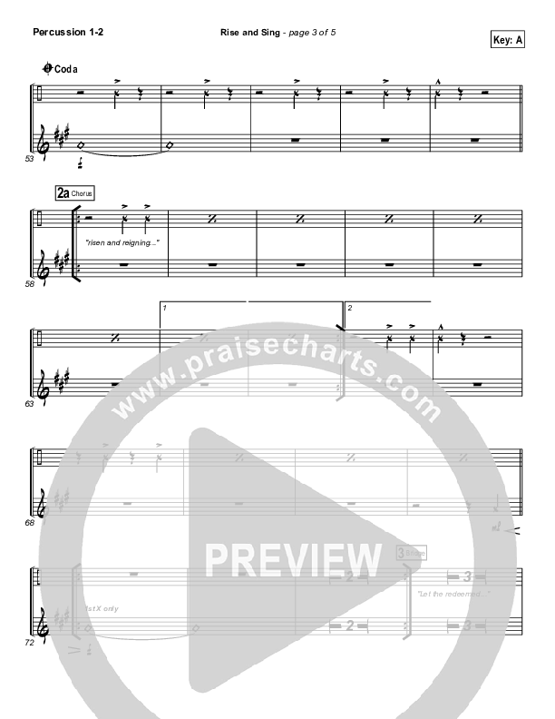 Rise And Sing Percussion 1/2 (FEE Band / Passion)