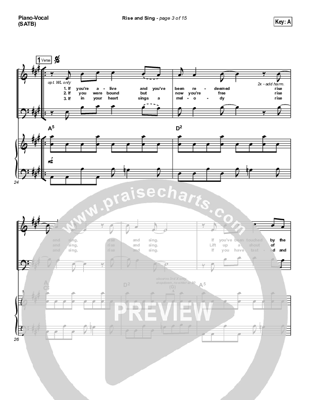 Rise And Sing Piano/Vocal (FEE Band / Passion)