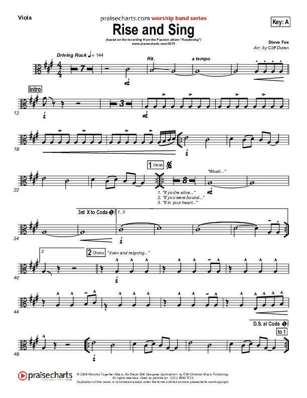 Rise And Sing Viola (FEE Band / Passion)